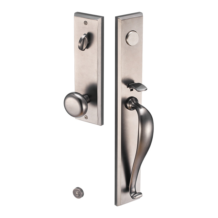 Golden Elegant Deadbolt Cylinder Grip Handle Handleset Mortise Door Lock for Exterior Door