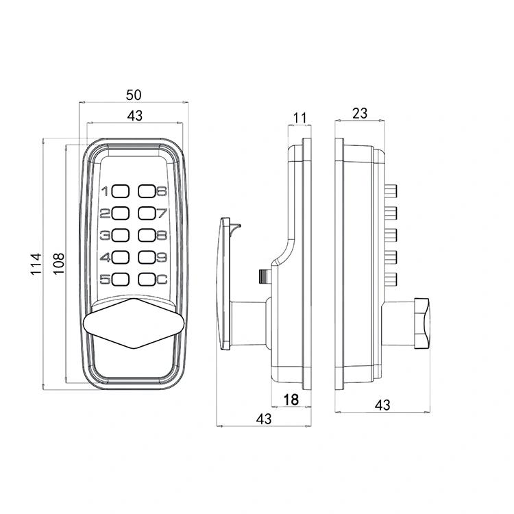 No Power Supply Keyless Waterproof-Fireproof Mechanical Code combination lock for locker