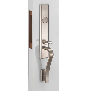 Satin Nickel Zinc Alloy Fireproof Certified Wood Door Entry Exterior Door Lock With Dummy Lock 