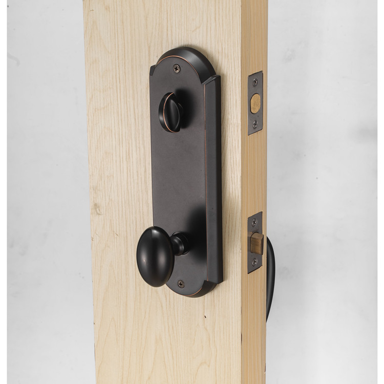 Satin Nickel Front Door Lock Handleset Single Cylinder Handle Set Entrance Front Door Single Cylinder with Deadbolt