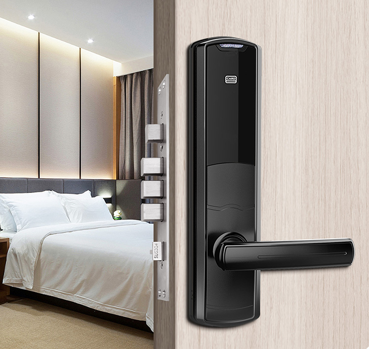 Black Aluminium Alloy Hotel Key Card Lock Hotel Door Lock