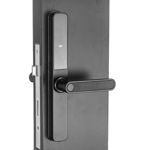 Black Narrow Stile Smart Home Hotel Residence Fingerprint Passcode Card Door Lock for Aluminum Frame Door