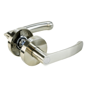 Satin Nickel Modern Zinc Alloy Door Lever Internal Tubular Door Handles with Keys Door Lock