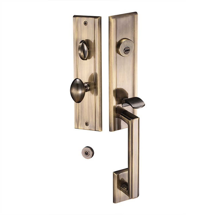 American Style DAB Zinc Alloy Entrance Door Handle Lock with Plate