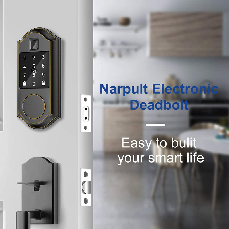  Fingerprint Electronic Deadbolt Door Lock Keyless Entry Door Lock Featuring Auto-Locking Smart Door Lock