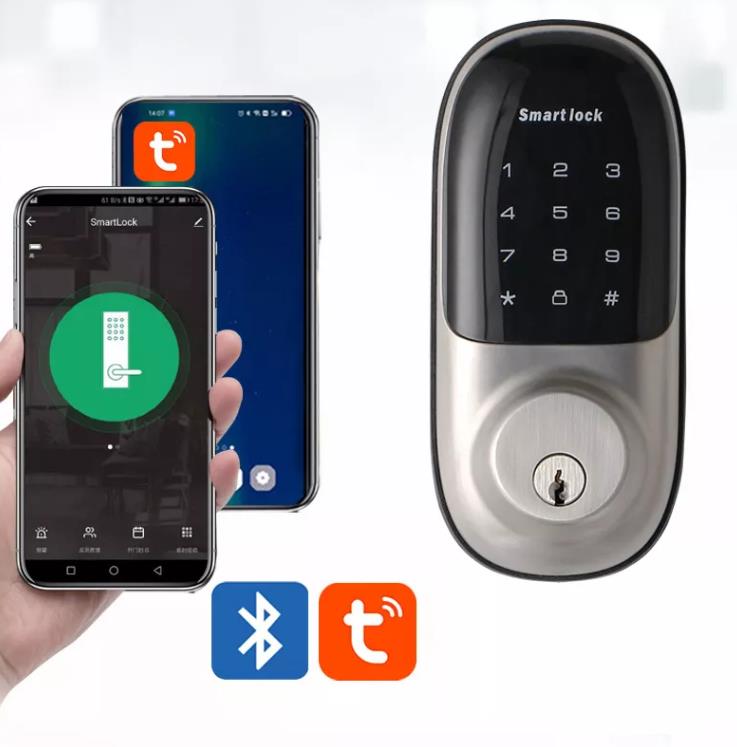 Password Card Tuya Unlock Metal Smart Door Lock Electronic Deadbolt 